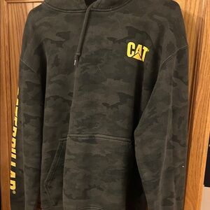 Caterpillar Men's Camouflage Zip-Up Sweater - Black and Yellow